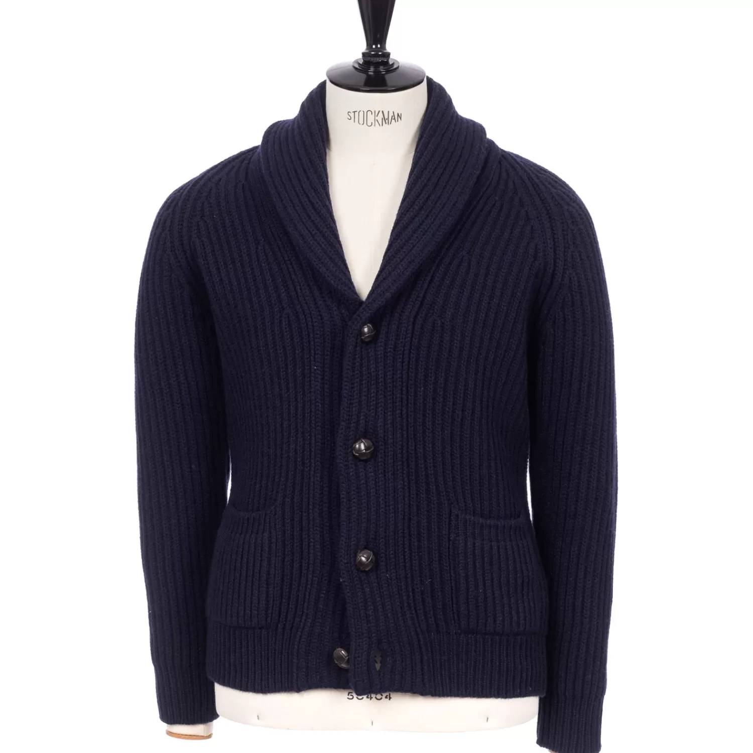 Ivy Men's | Ivy Women's>McGeorge Strickjacke "Iconic Shawl" aus Lambswool und Kaschmir - Original Knit Dunkelblau-Navy