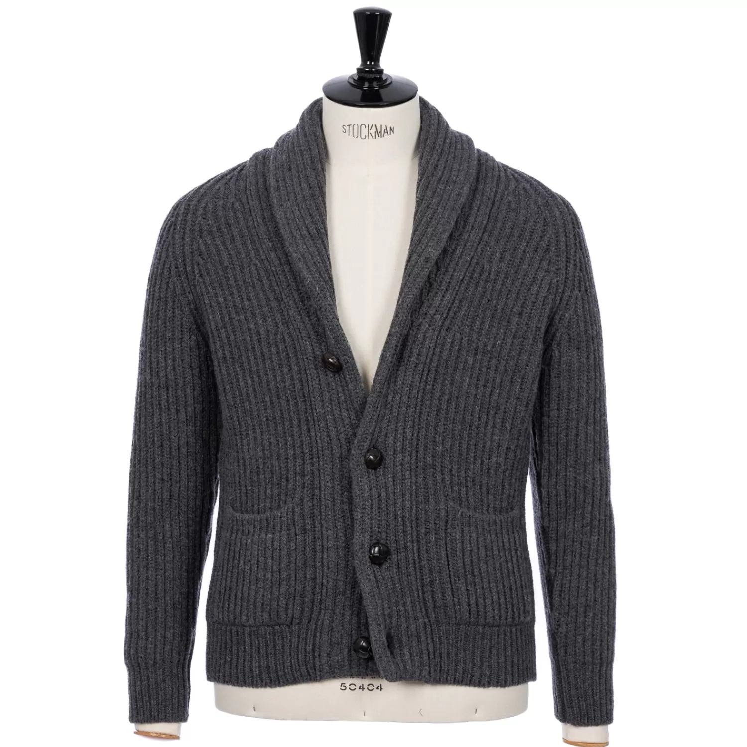 Ivy Men's | Ivy Women's>McGeorge Strickjacke "Iconic Shawl" aus Lambswool und Kaschmir - Original Knit Flanellgrau-GreyFlannel