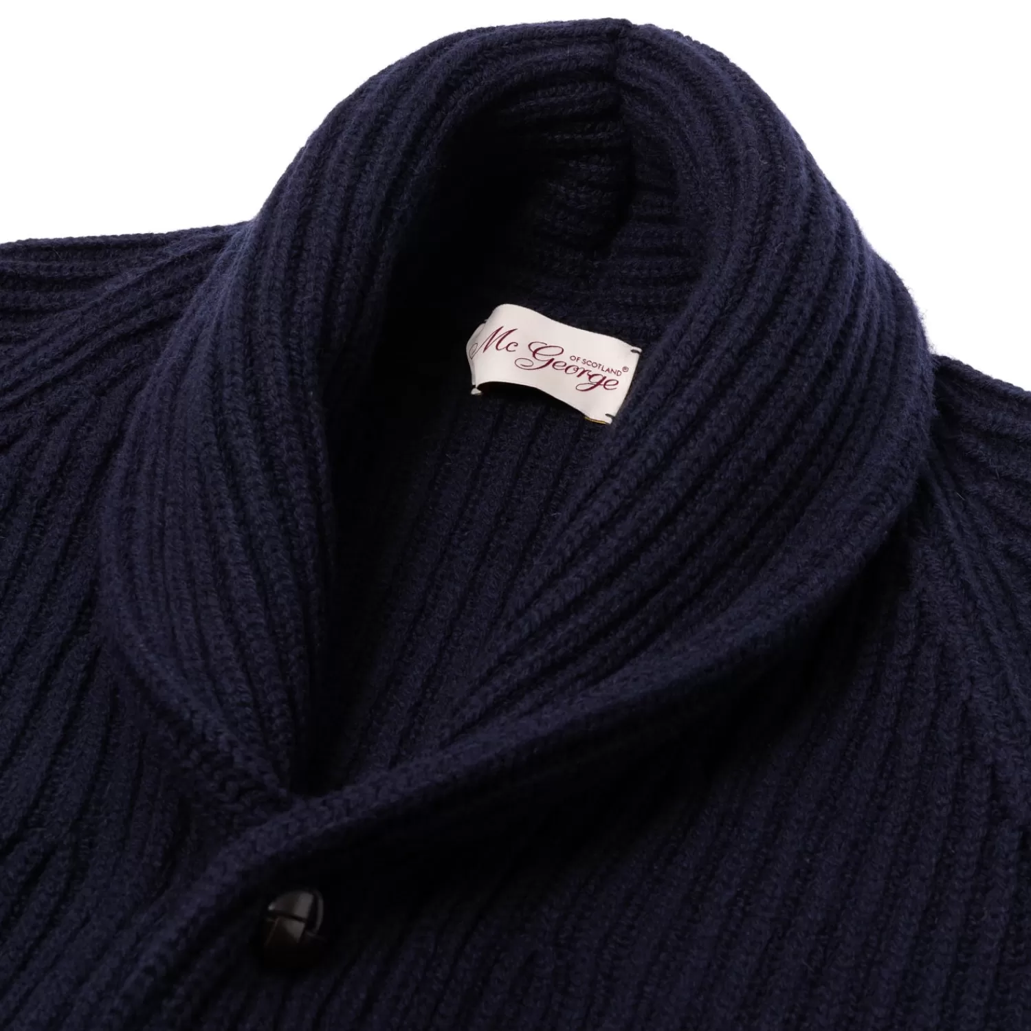 Ivy Men's | Ivy Women's>McGeorge Strickjacke "Iconic Shawl" aus Lambswool und Kaschmir - Original Knit Dunkelblau-Navy