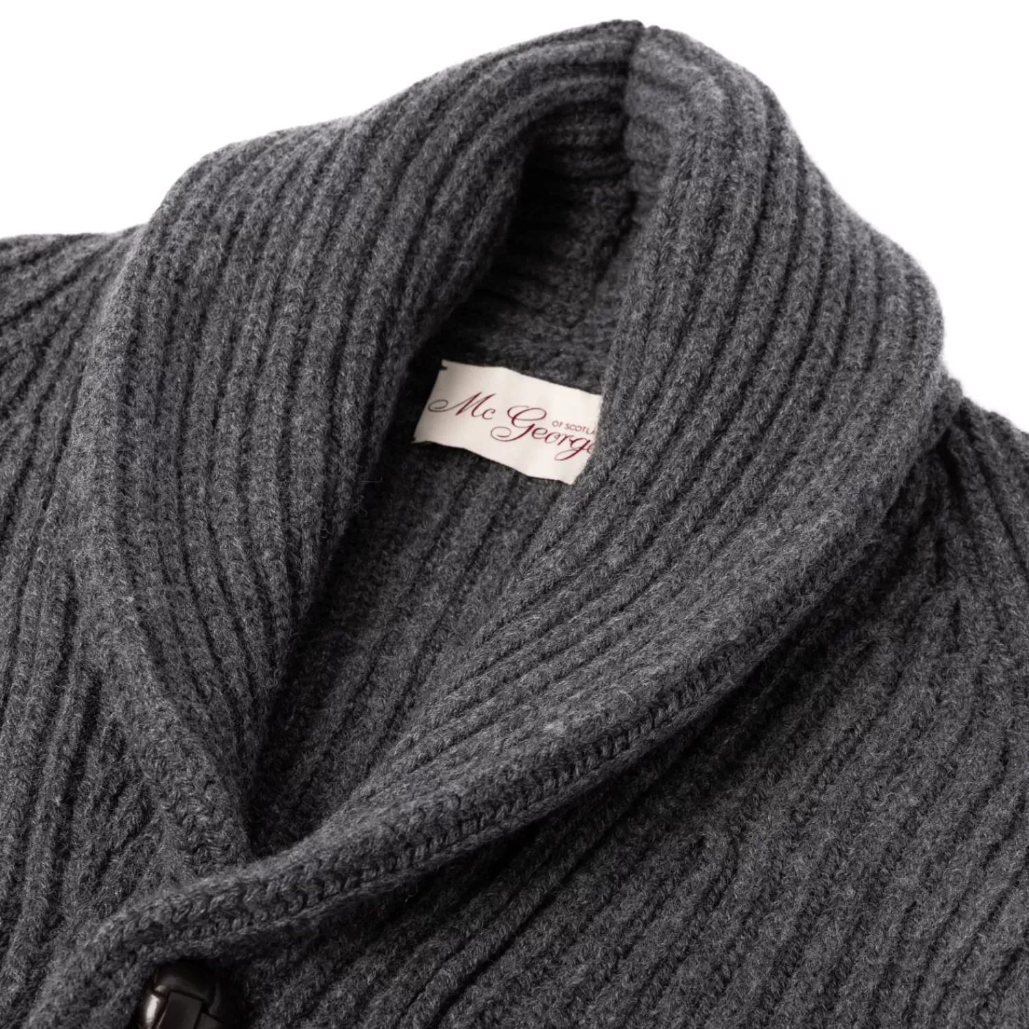 Ivy Men's | Ivy Women's>McGeorge Strickjacke "Iconic Shawl" aus Lambswool und Kaschmir - Original Knit Flanellgrau-GreyFlannel